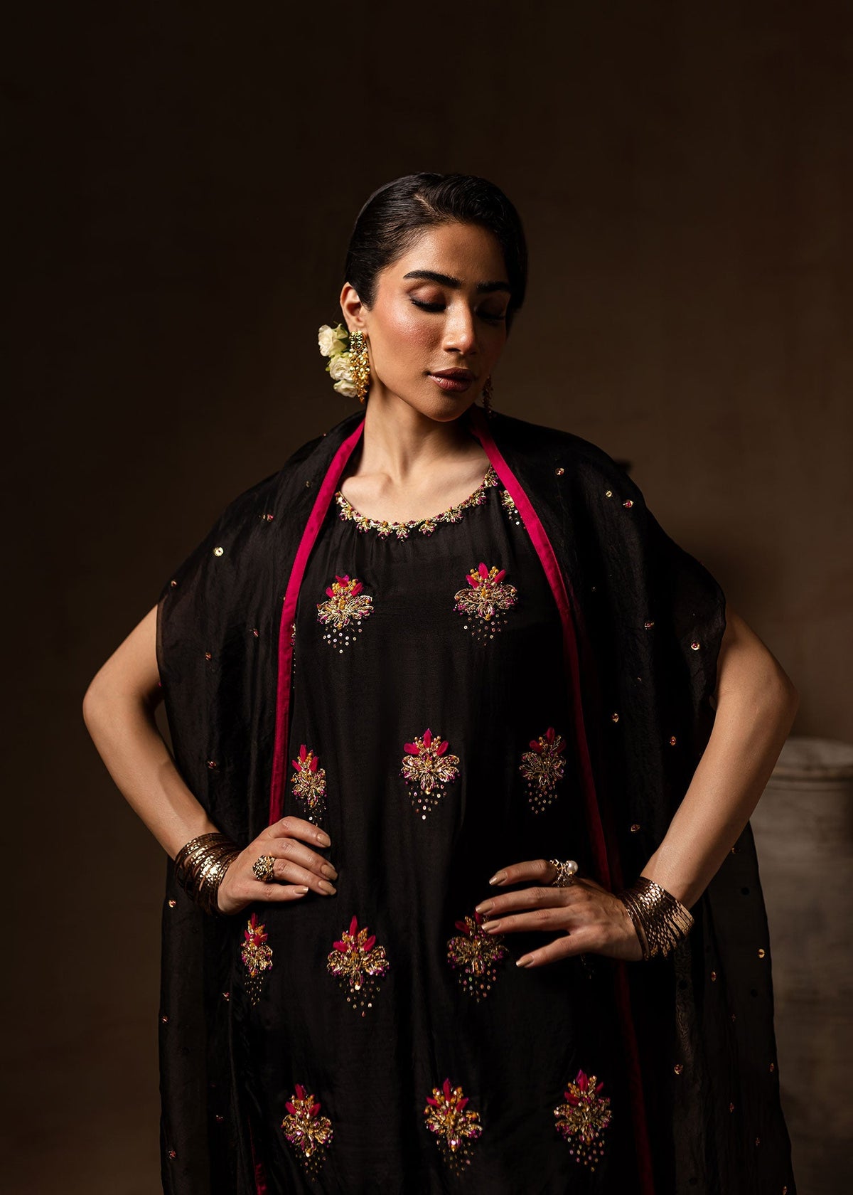 Maria Osama Khan | Noir Bliss Luxury Formals | Charcoal Charm by Maria Osama Khan - Designer Dress - Type: Ladies Clothes - Available at Libayah - 100% Original