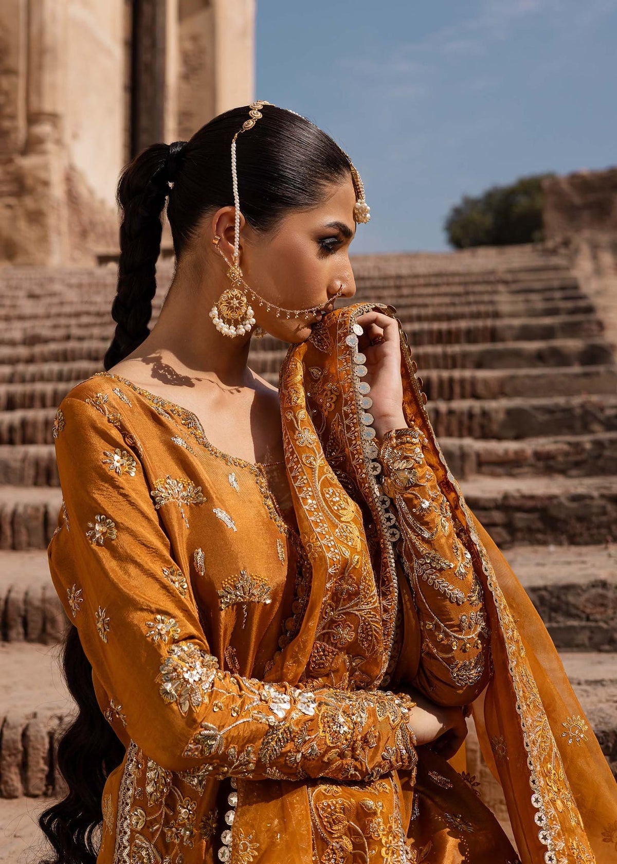 Akbar Aslam | Dastaan Luxury Formals | Zarmisha by Akbar Aslam - Designer Dress - Type: Ladies Clothes - Available at Libayah - 100% Original