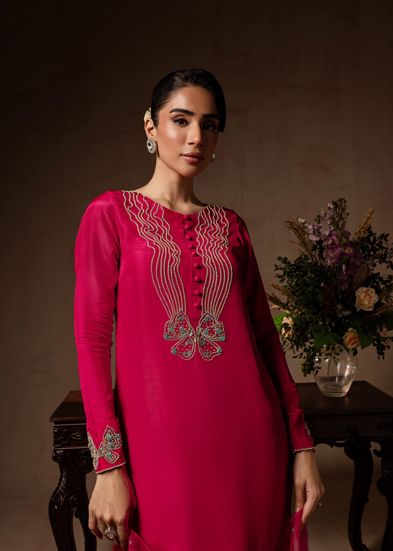 Maria Osama Khan | Noir Bliss Luxury Formals | Peony by Maria Osama Khan - Designer Dress - Type: Ladies Clothes - Available at Libayah - 100% Original