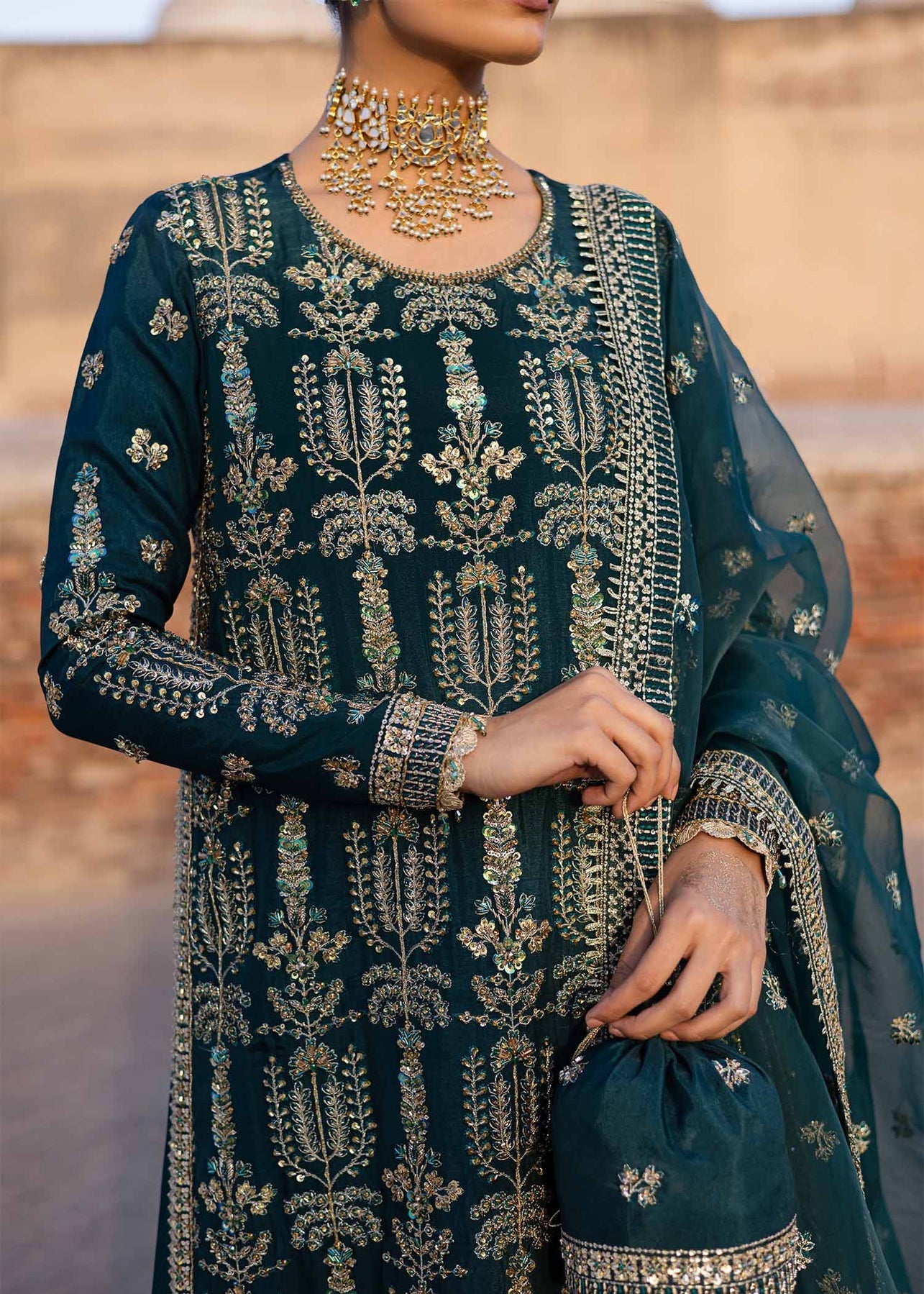 Akbar Aslam | Dastaan Luxury Formals | Nazgul by Akbar Aslam - Designer Dress - Type: Ladies Clothes - Available at Libayah - 100% Original