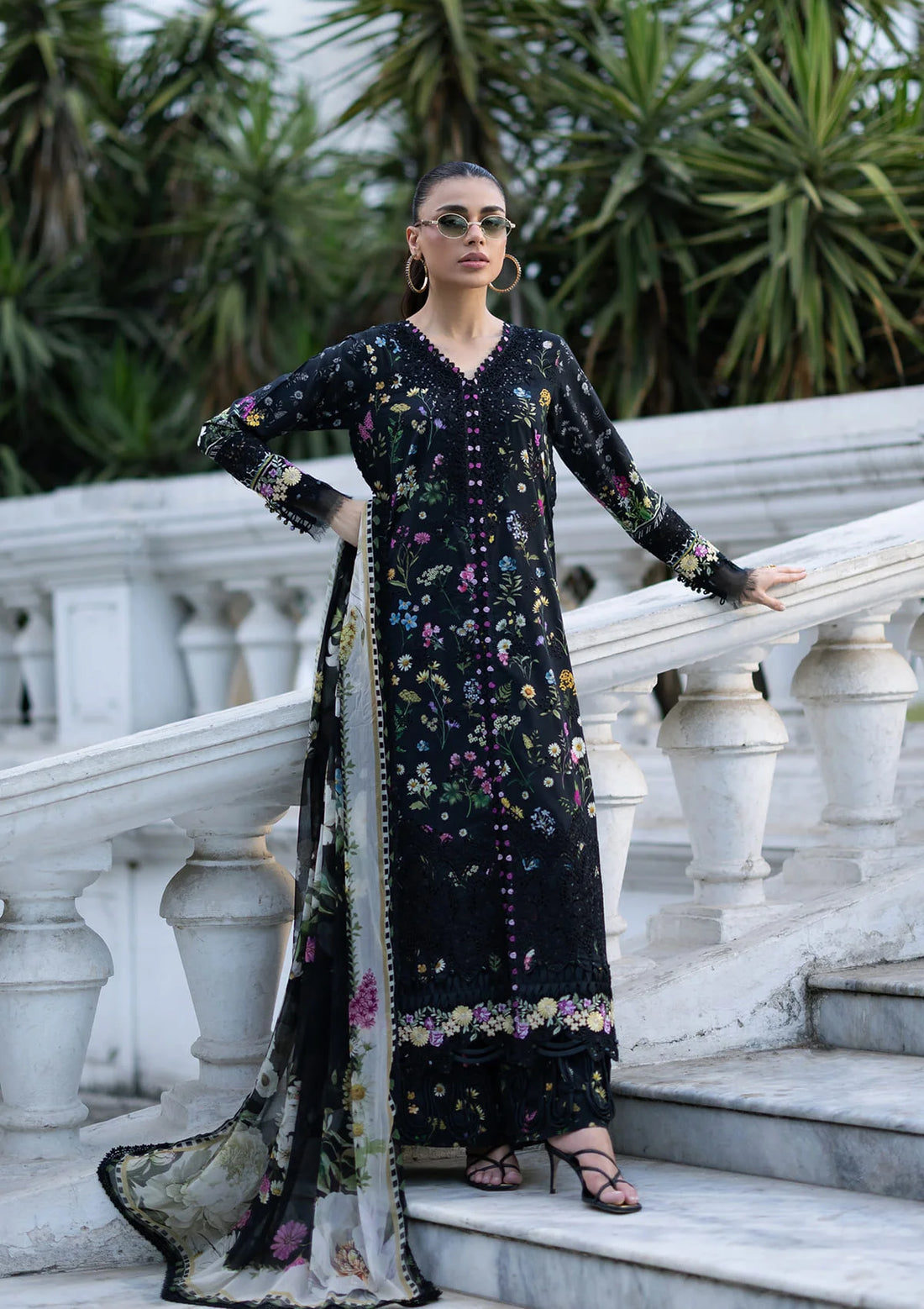 Elaf Premium | Signature Embroidered Lawn with Chiffon Collection 26 | ESG-2B SASHA by Elaf Premium - Designer Dress  - Type : Ladies Clothes - Available at Libayah - 100% Original 