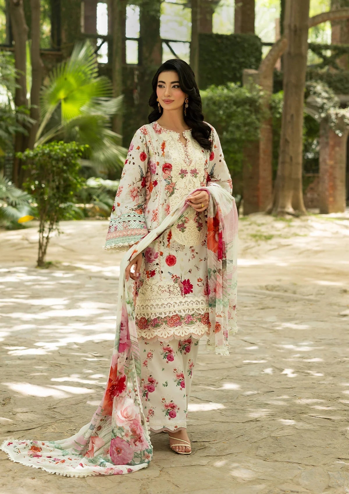 Elaf Premium | Signature Embroidered Lawn with Chiffon Collection 26 | ESG-4A CLAIRE by Elaf Premium - Designer Dress  - Type : Ladies Clothes - Available at Libayah - 100% Original 