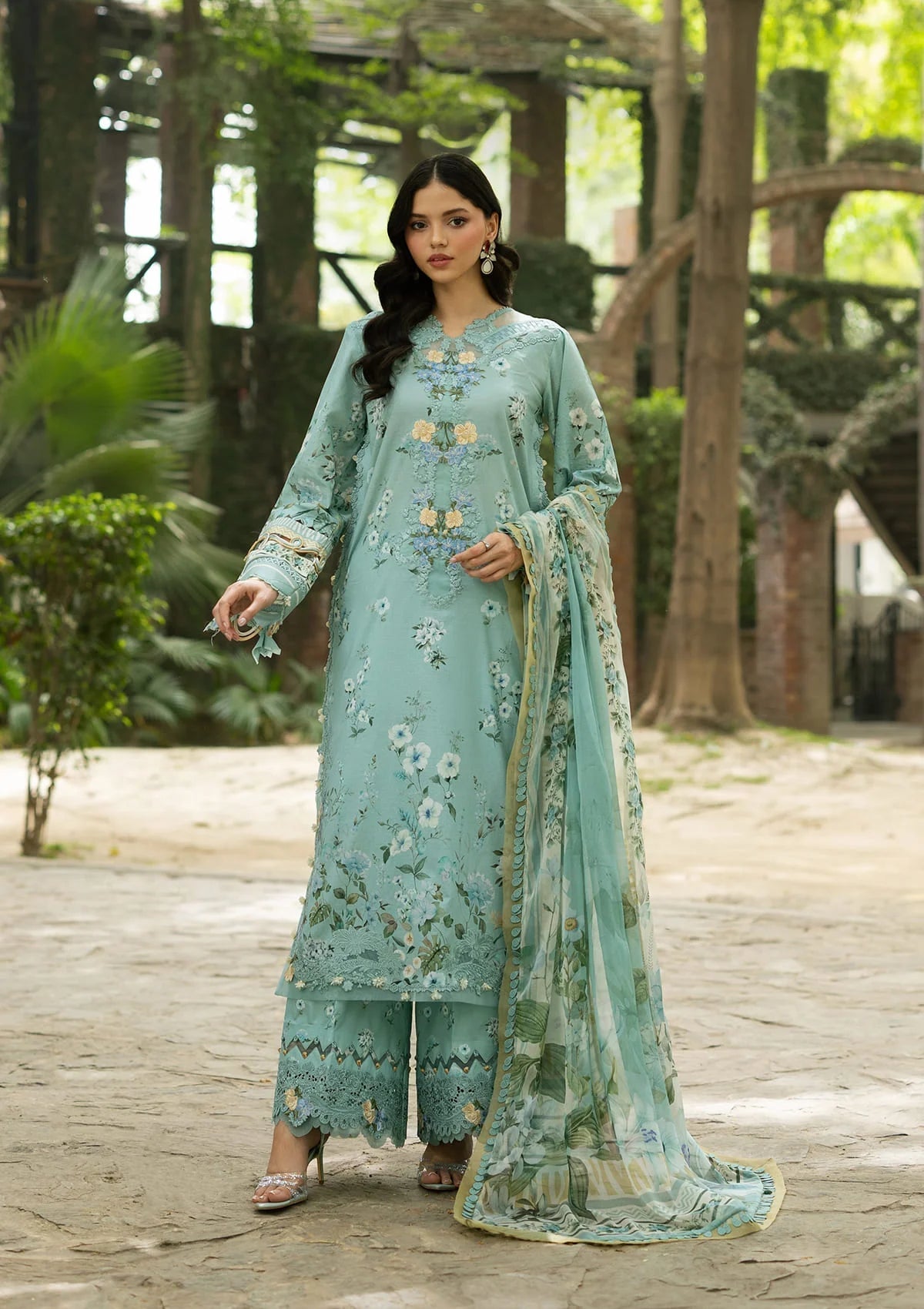 Elaf Premium | Signature Embroidered Lawn with Chiffon Collection 26 | ESG-6B ZARIA by Elaf Premium - Designer Dress  - Type : Ladies Clothes - Available at Libayah - 100% Original 