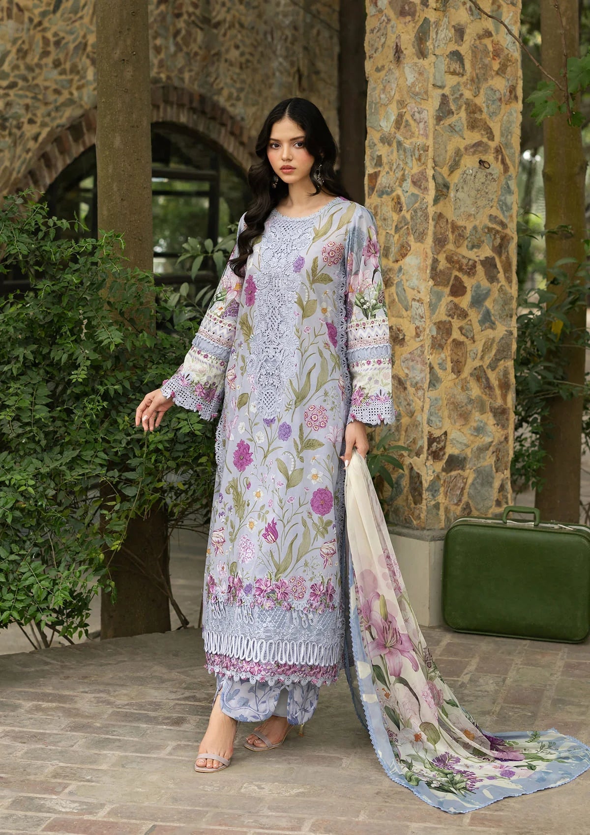 Elaf Premium | Signature Embroidered Lawn with Chiffon Collection 26 | ESG-5A ARIANA by Elaf Premium - Designer Dress  - Type : Ladies Clothes - Available at Libayah - 100% Original 