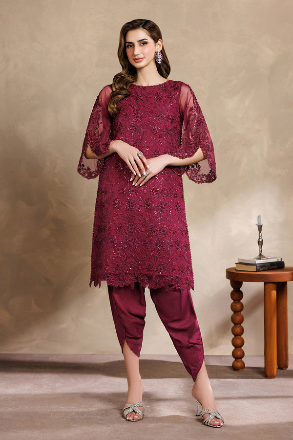 Zarif | Zayrah Formals | ZYR-SURKH-01 by Zarif - Designer Dress  - Type : Ladies Clothes - Available at Libayah - 100% Original 