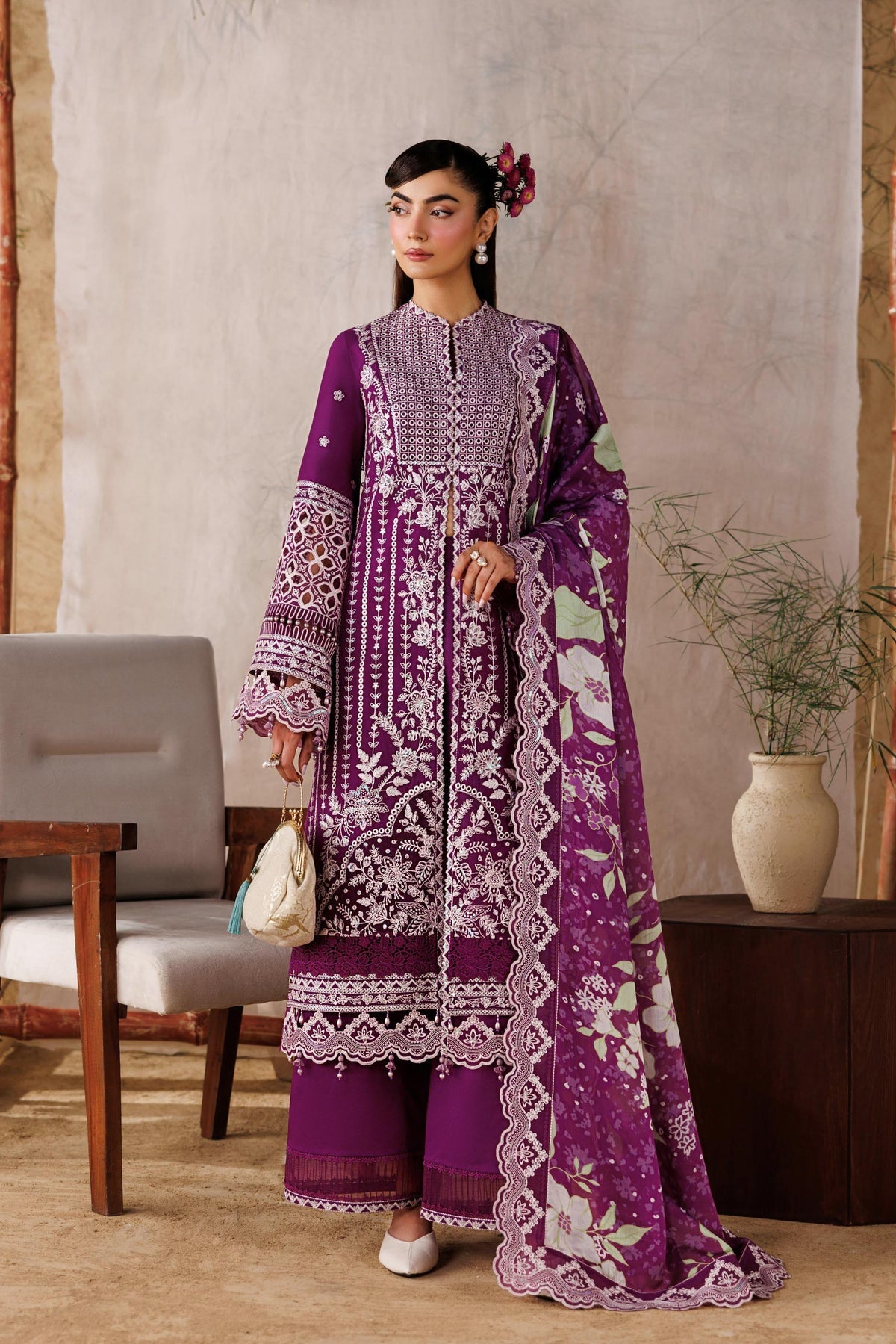 Akbar Aslam | Elea Lawn 26 | Tenebris by Akbar Aslam - Designer Dress  - Type : Ladies Clothes - Available at Libayah - 100% Original 