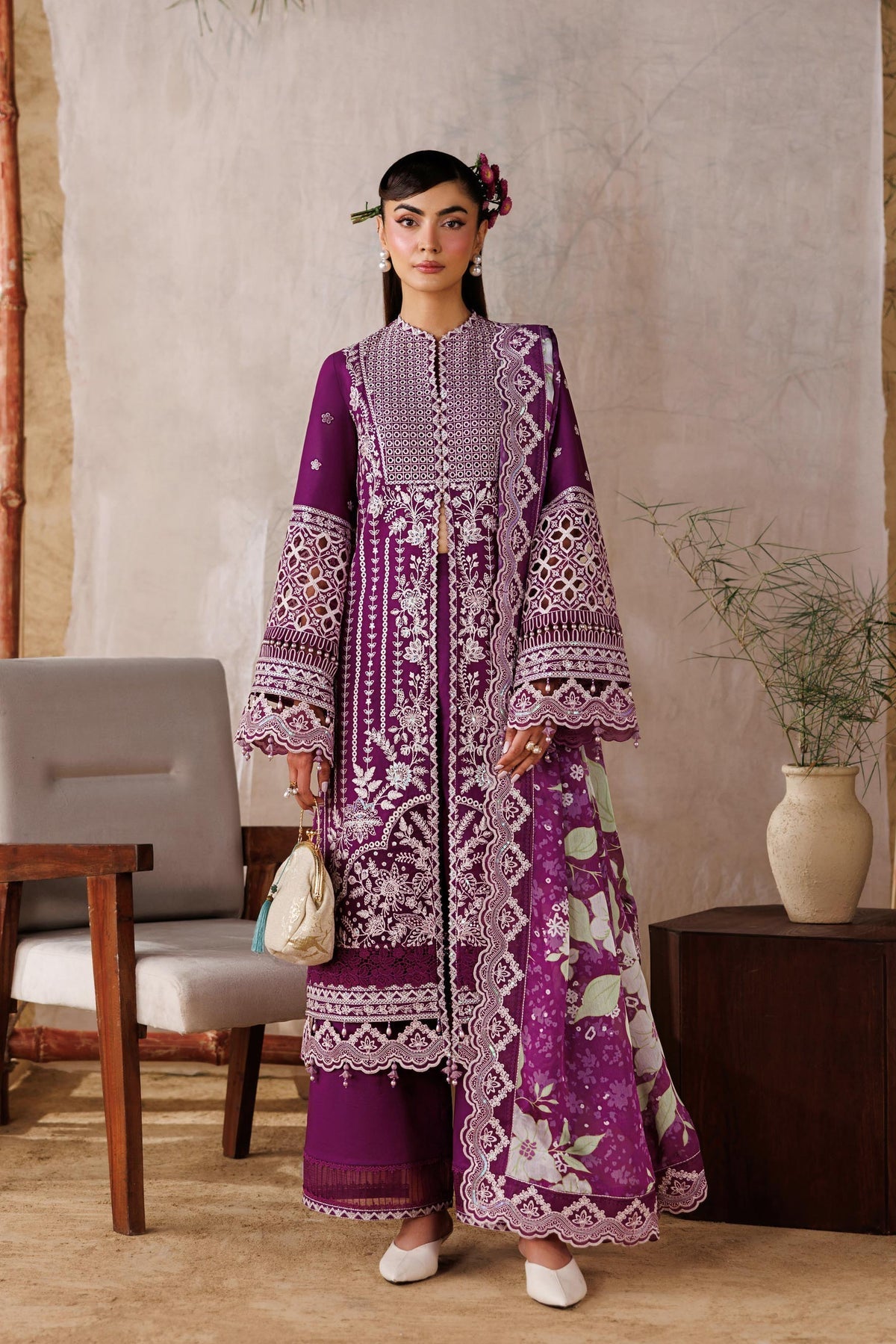 Akbar Aslam | Elea Lawn 26 | Tenebris by Akbar Aslam - Designer Dress  - Type : Ladies Clothes - Available at Libayah - 100% Original 