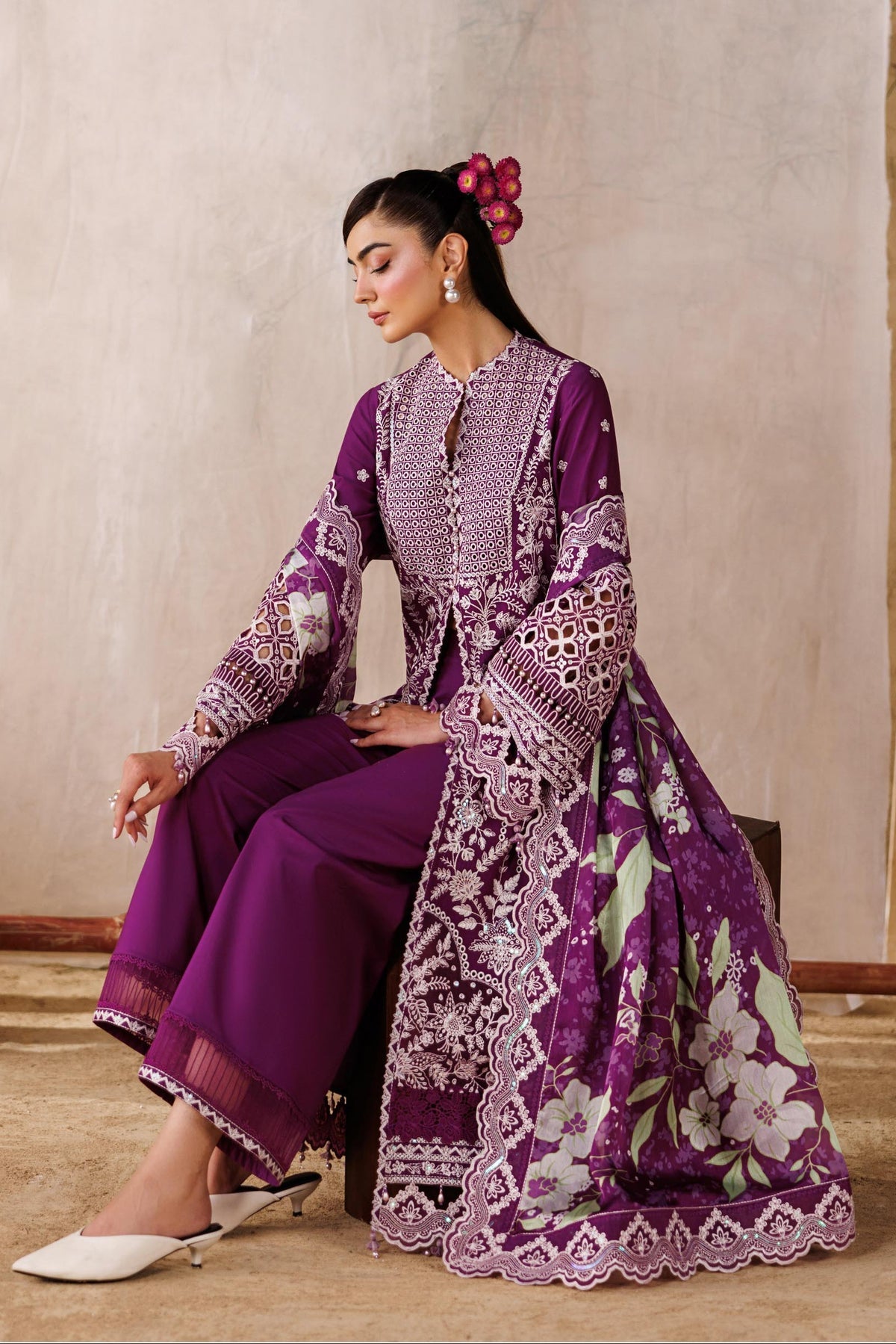 Akbar Aslam | Elea Lawn 26 | Tenebris by Akbar Aslam - Designer Dress  - Type : Ladies Clothes - Available at Libayah - 100% Original 