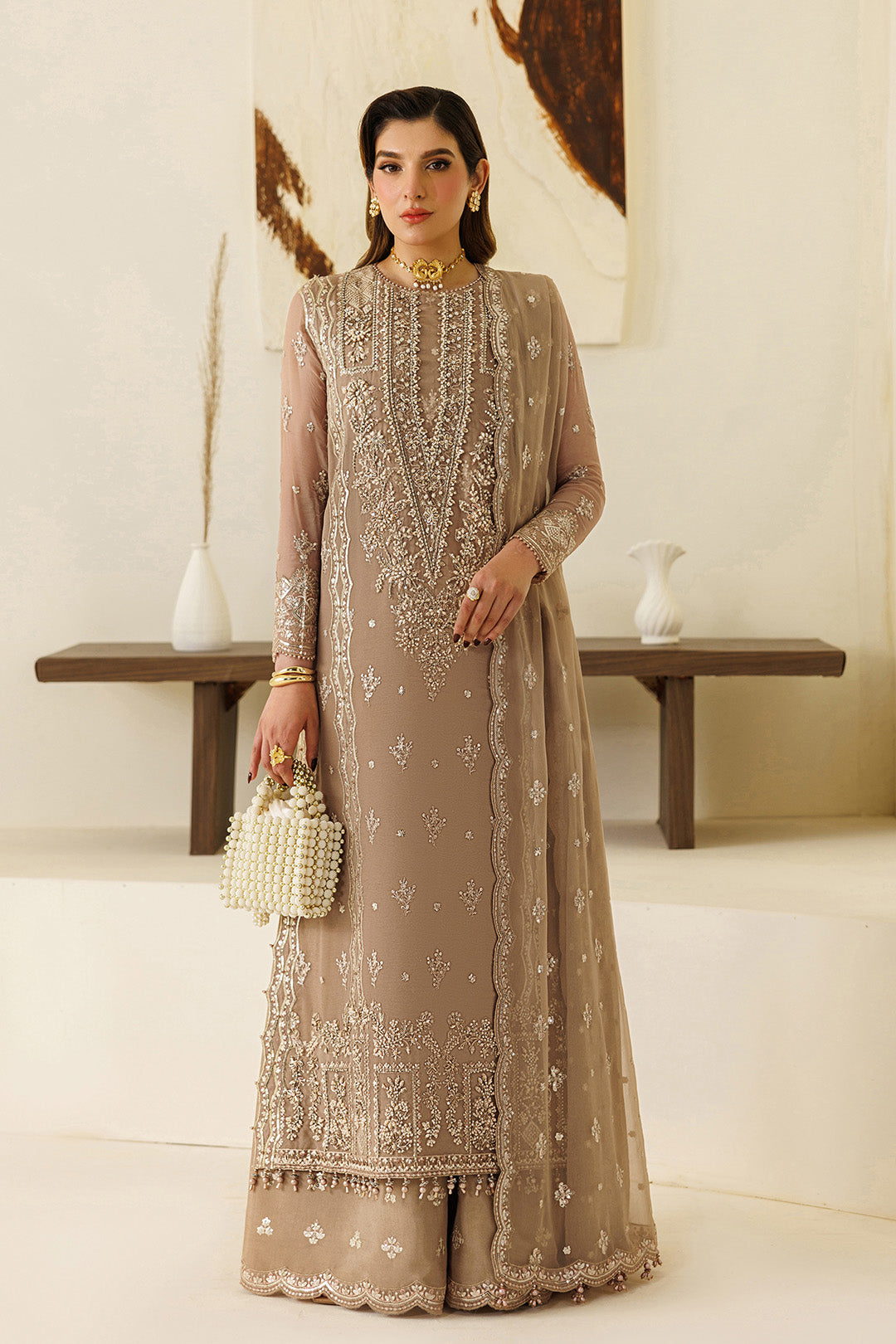 Alizeh | Aymal Luxury Bamber Chiffon | AF-BHM-4069-Dise by Alizeh - Designer Dress  - Type : Ladies Clothes - Available at Libayah - 100% Original 