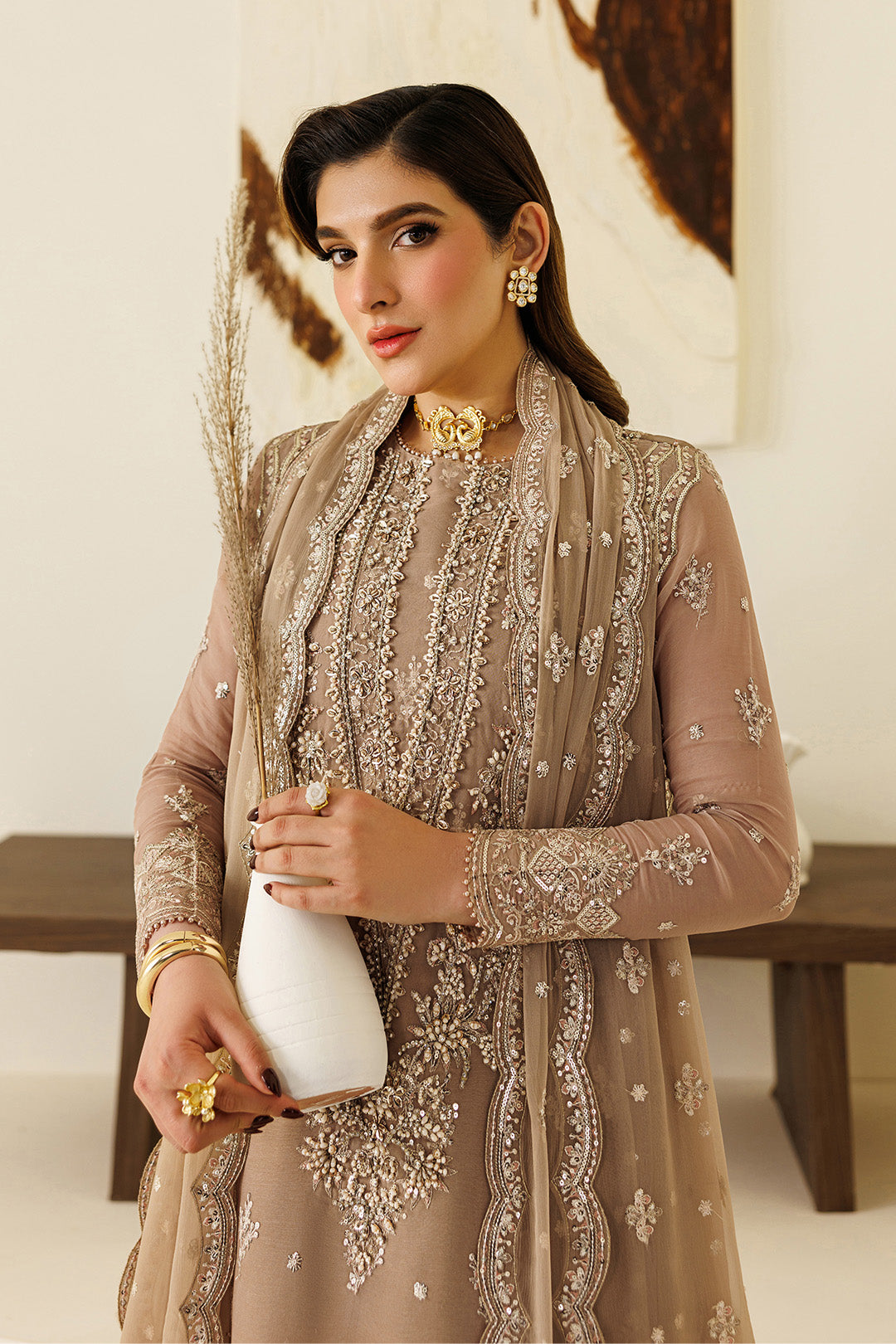 Alizeh | Aymal Luxury Bamber Chiffon | AF-BHM-4069-Dise by Alizeh - Designer Dress  - Type : Ladies Clothes - Available at Libayah - 100% Original 