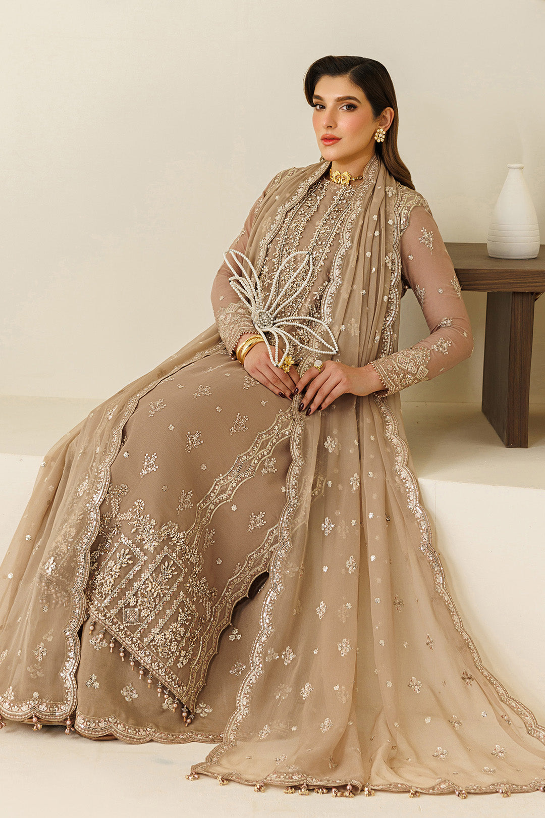 Alizeh | Aymal Luxury Bamber Chiffon | AF-BHM-4069-Dise by Alizeh - Designer Dress  - Type : Ladies Clothes - Available at Libayah - 100% Original 