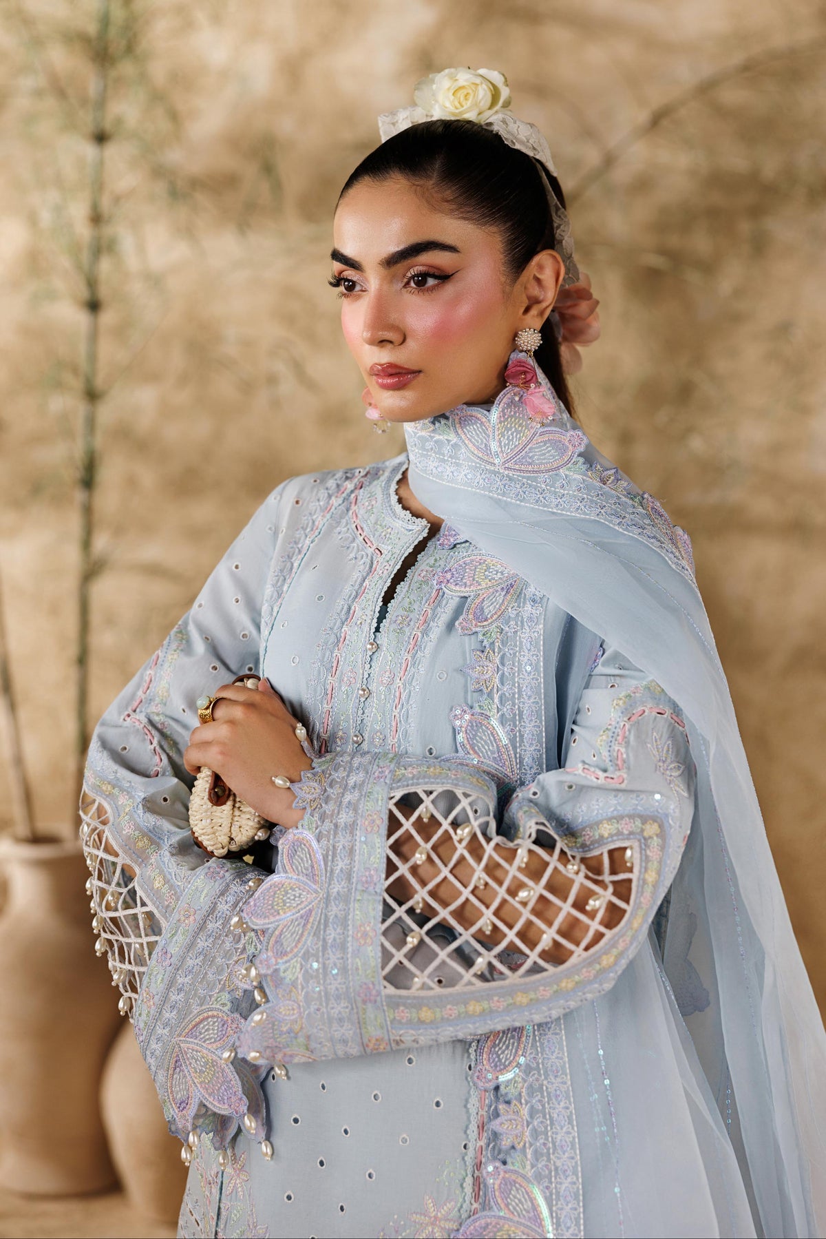 Akbar Aslam | Elea Lawn 26 | Saffron by Akbar Aslam - Designer Dress  - Type : Ladies Clothes - Available at Libayah - 100% Original 