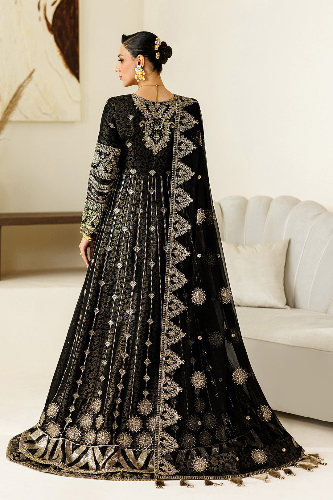 Alizeh | Aymal Luxury Bamber Chiffon | AF-BHM-4073-Blanc by Alizeh - Designer Dress  - Type : Ladies Clothes - Available at Libayah - 100% Original 