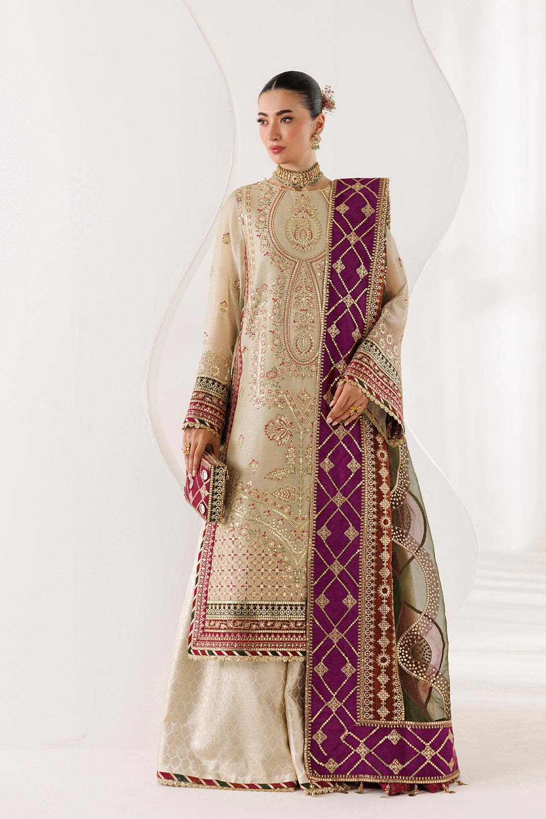 Alizeh | La Ruhe Formals | AF-CH-2264-Cew by Alizeh - Designer Dress  - Type : Ladies Clothes - Available at Libayah - 100% Original 