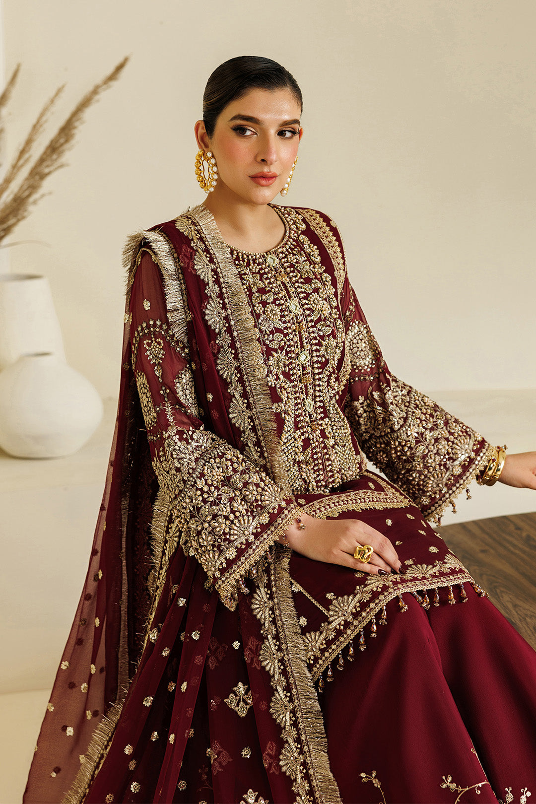 Alizeh | Aymal Luxury Bamber Chiffon | AF-BHM-4071-Lira by Alizeh - Designer Dress  - Type : Ladies Clothes - Available at Libayah - 100% Original 