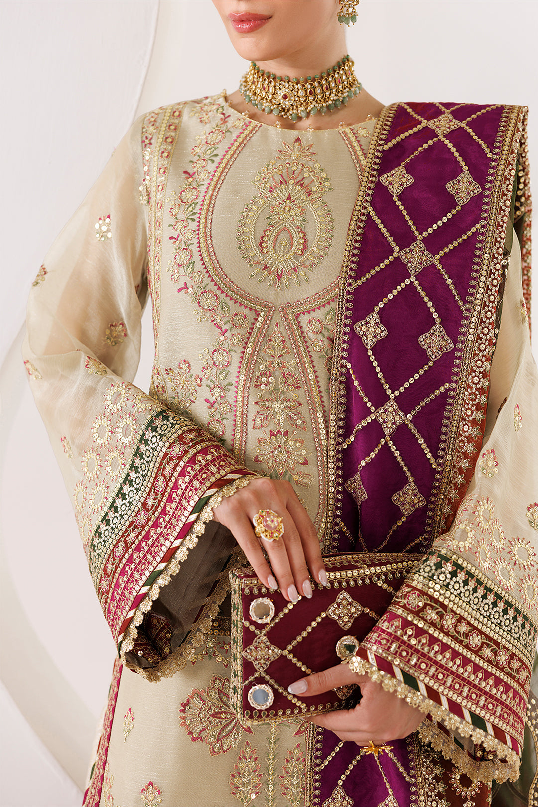 Alizeh | La Ruhe Formals | AF-CH-2264-Cew by Alizeh - Designer Dress  - Type : Ladies Clothes - Available at Libayah - 100% Original 