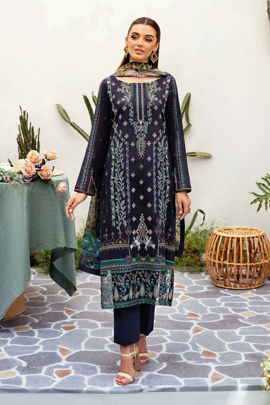 Ramsha | Luxury Lawn 24 | L-1207 by Ramsha - Designer Dress - Type: Ladies Clothes - Available at Libayah - 100% Original