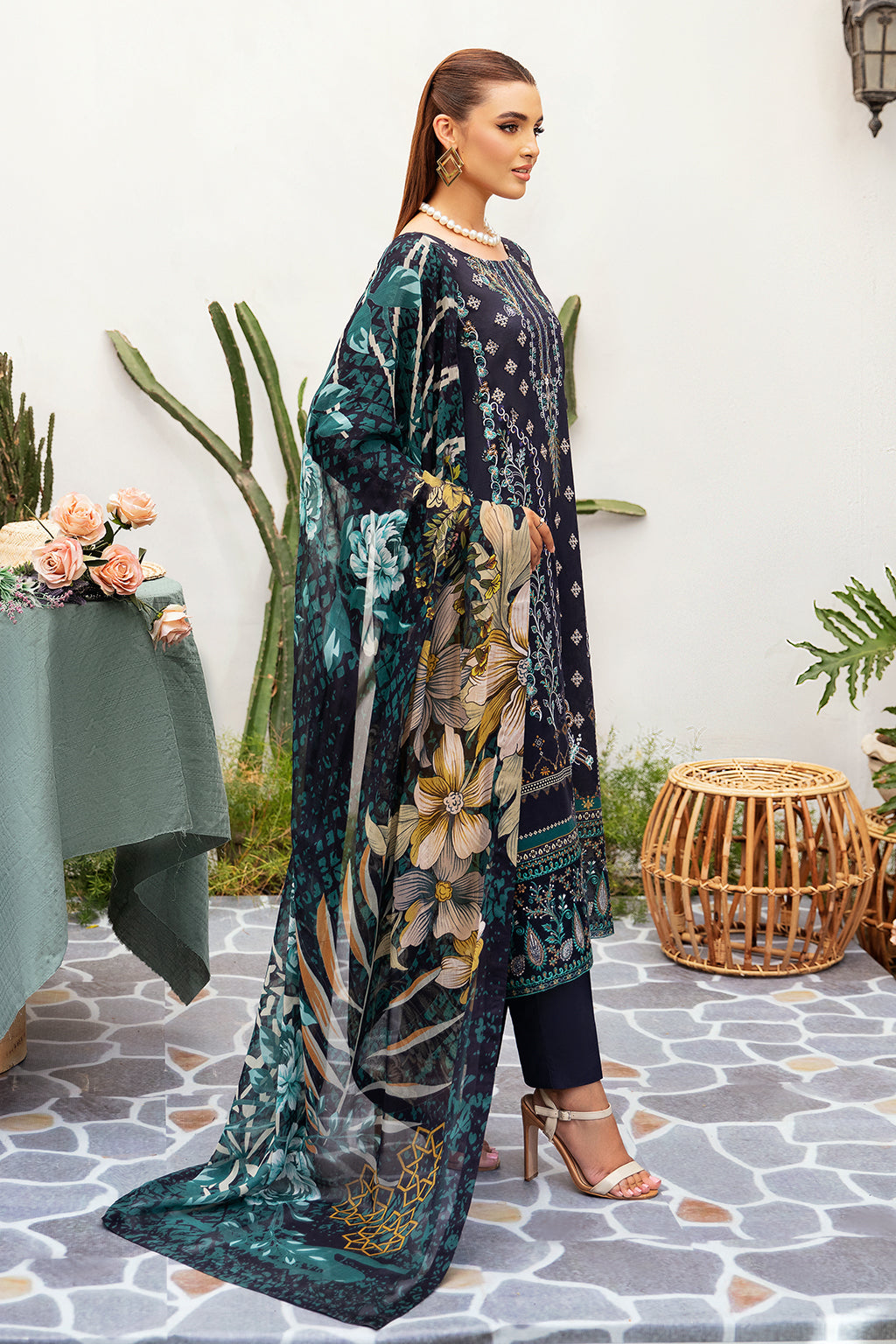Ramsha | Luxury Lawn 24 | L-1207 by Ramsha - Designer Dress - Type: Ladies Clothes - Available at Libayah - 100% Original