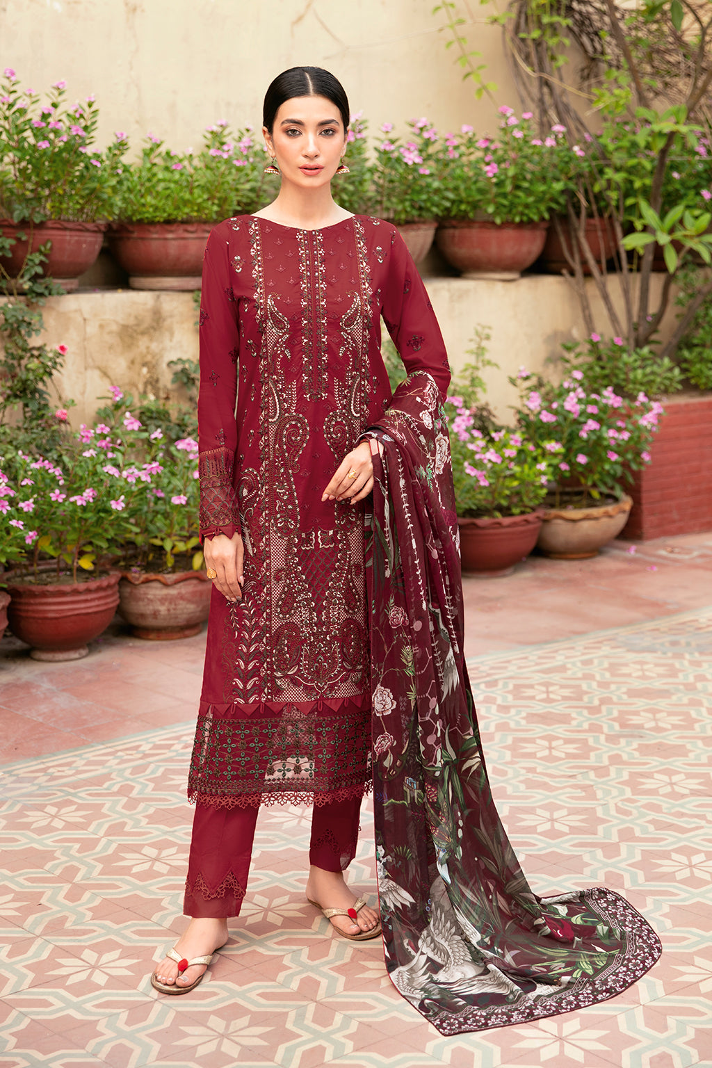 Ramsha | Mashaal Luxury Lawn | L-803 by Ramsha - Designer Dress - Type: Ladies Clothes - Available at Libayah - 100% Original