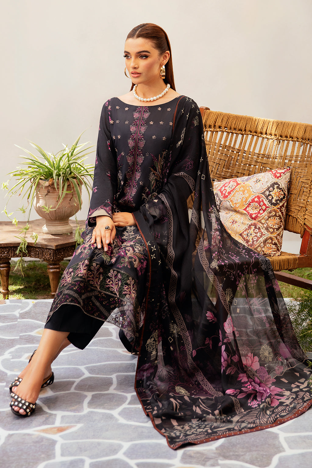 Ramsha | Luxury Lawn 24 | L-1205 by Ramsha - Designer Dress - Type: Ladies Clothes - Available at Libayah - 100% Original