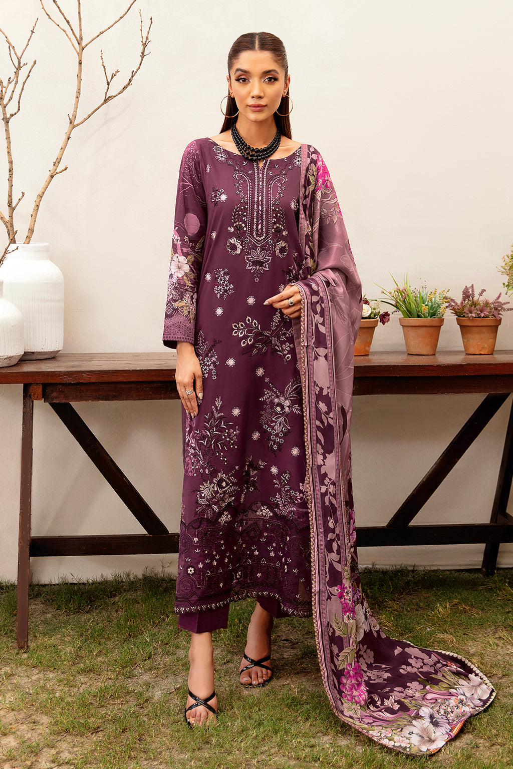 Ramsha | Luxury Lawn 24 | L-1201 by Ramsha - Designer Dress - Type: Ladies Clothes - Available at Libayah - 100% Original