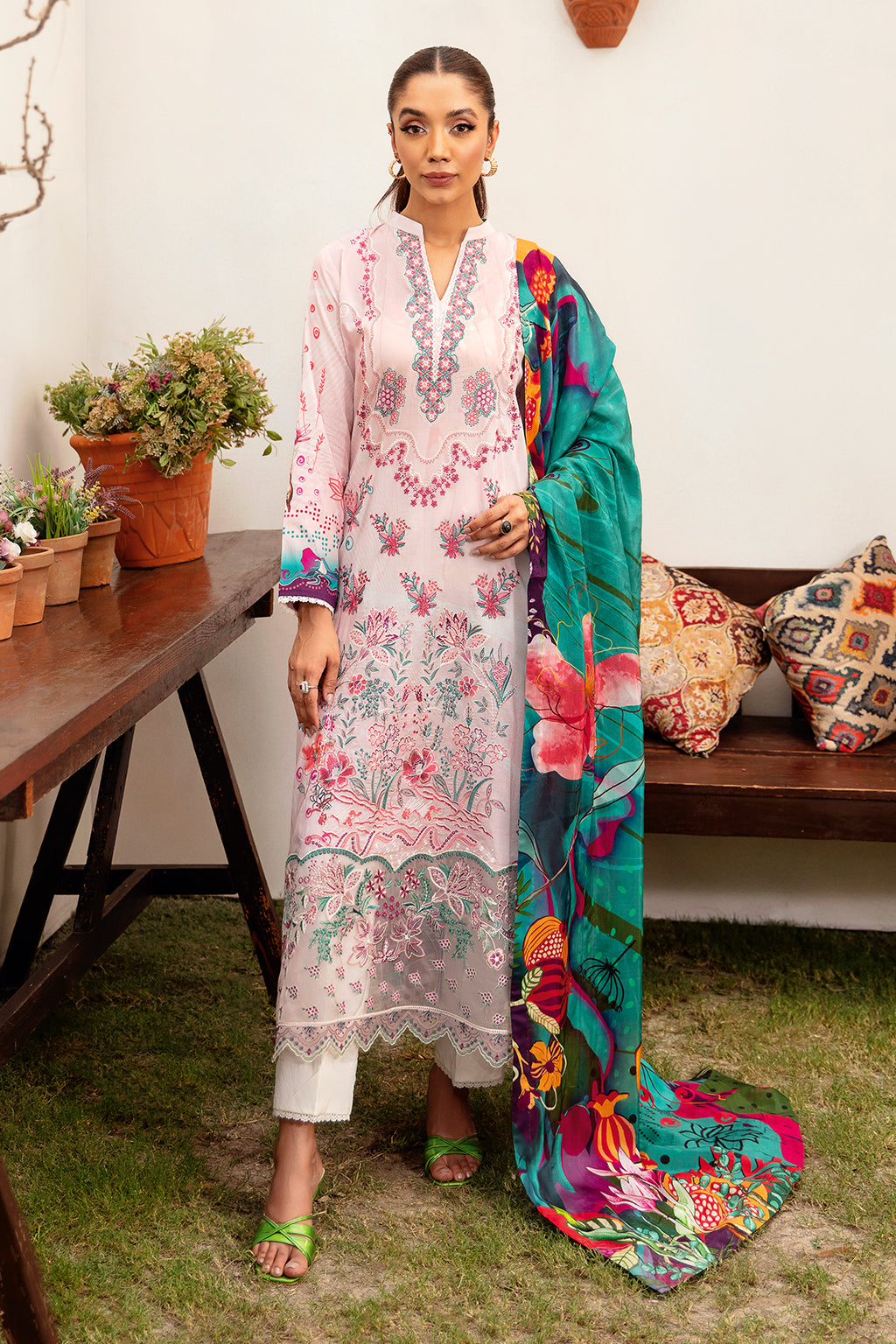 Ramsha | Luxury Lawn 24 | L-1204 by Ramsha - Designer Dress - Type: Ladies Clothes - Available at Libayah - 100% Original
