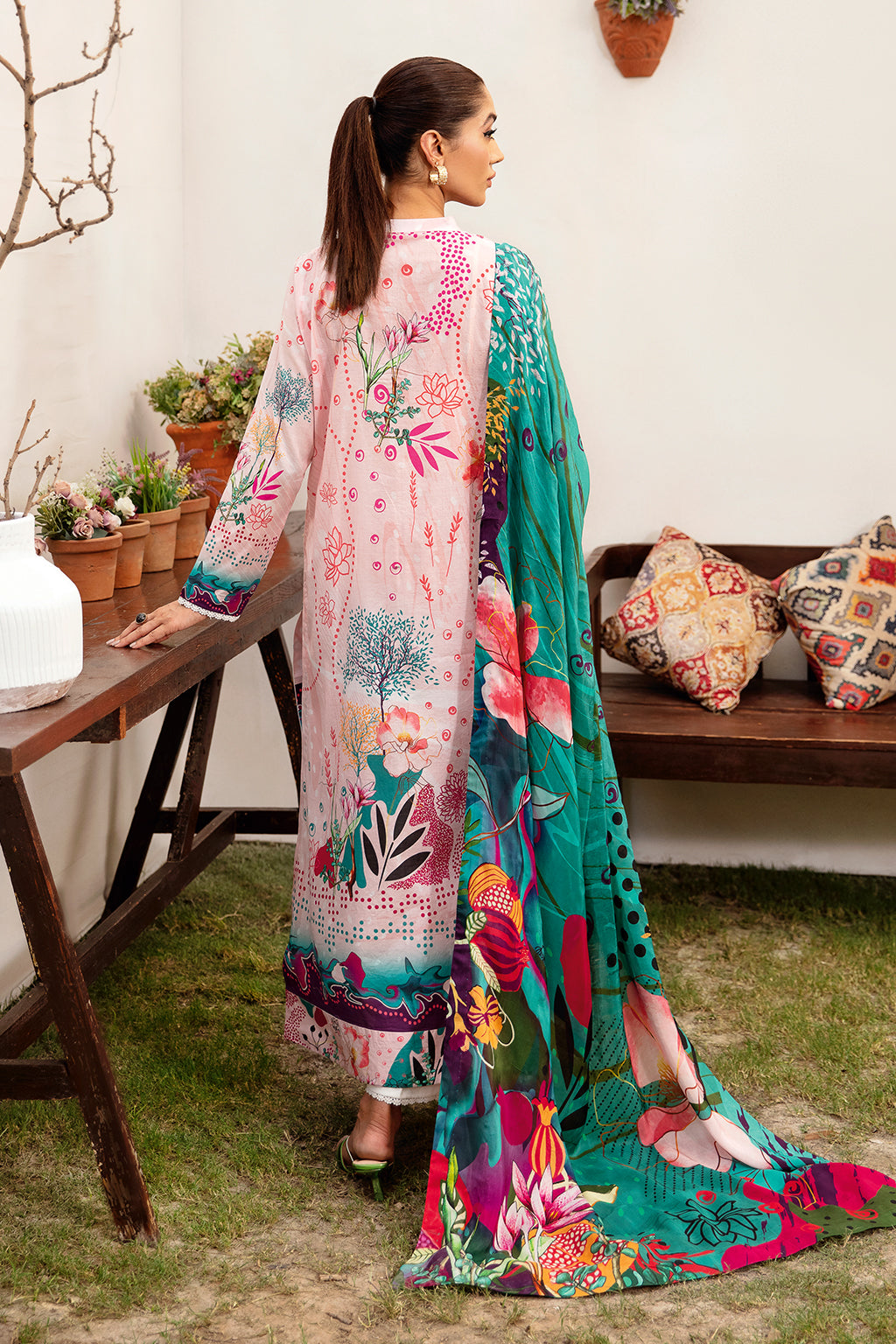 Ramsha | Luxury Lawn 24 | L-1204 by Ramsha - Designer Dress - Type: Ladies Clothes - Available at Libayah - 100% Original