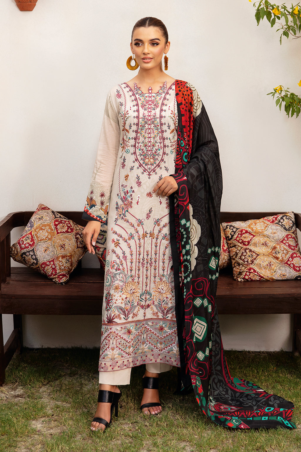 Ramsha | Luxury Lawn 24 | L-1208 by Ramsha - Designer Dress - Type: Ladies Clothes - Available at Libayah - 100% Original