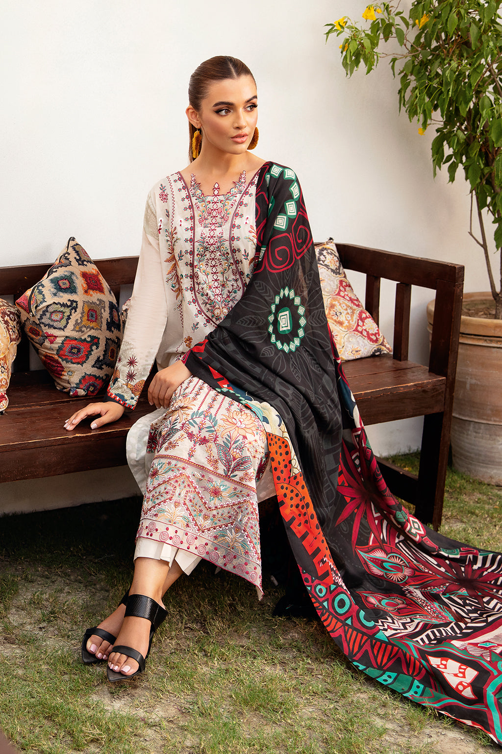 Ramsha | Luxury Lawn 24 | L-1208 by Ramsha - Designer Dress - Type: Ladies Clothes - Available at Libayah - 100% Original