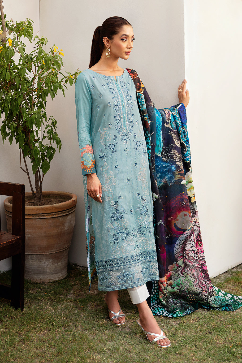 Ramsha | Luxury Lawn 24 | L-1203 by Ramsha - Designer Dress - Type: Ladies Clothes - Available at Libayah - 100% Original
