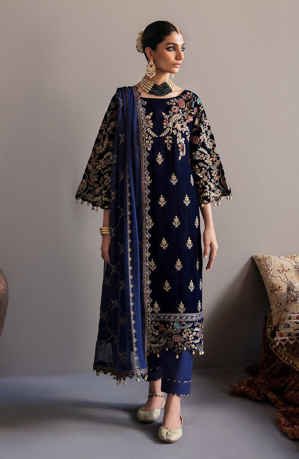 MK-03 Falak – authentic Pakistani formal dress from the Emaan Adeel Zarposh Velvet 25 collection for women in the UK.