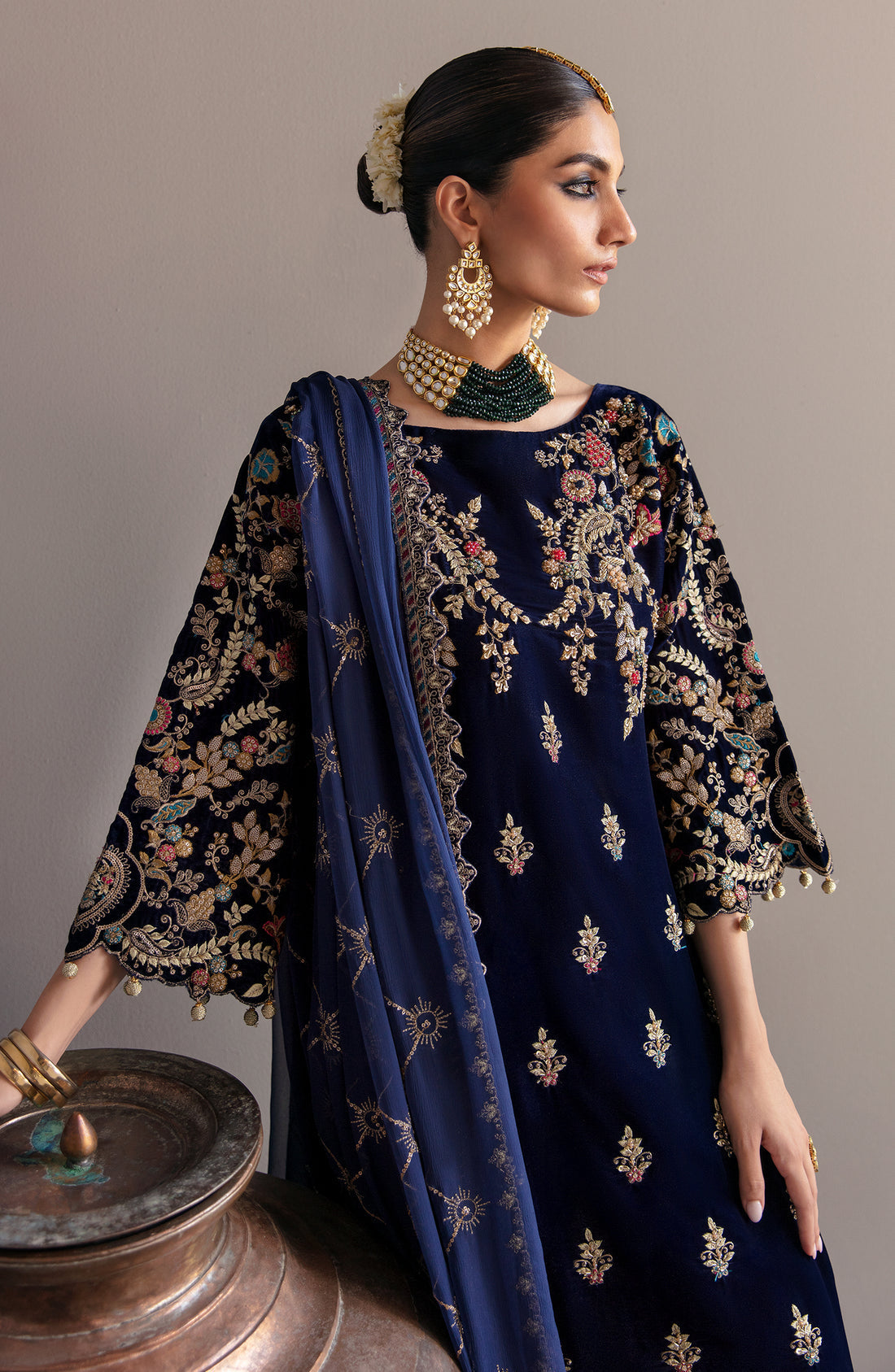 MK-03 Falak – authentic Pakistani formal dress from the Emaan Adeel Zarposh Velvet 25 collection for women in the UK.