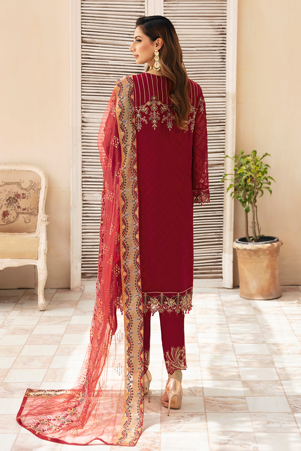 Ramsha | Chevron Chiffon Collection | A-907 by Ramsha - Designer Dress - Type: Ladies Clothes - Available at Libayah - 100% Original