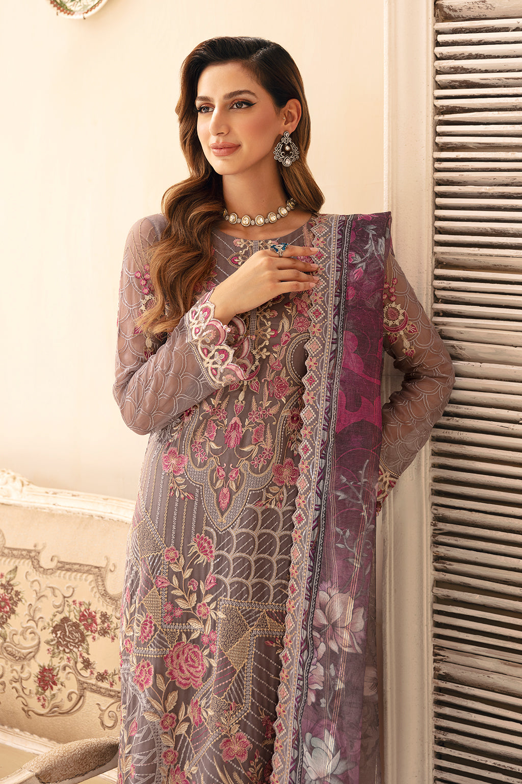 Ramsha | Chevron Chiffon Collection | A-908 by Ramsha - Designer Dress - Type: Ladies Clothes - Available at Libayah - 100% Original