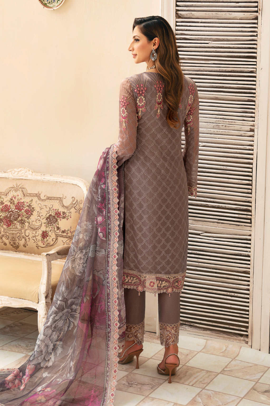 Ramsha | Chevron Chiffon Collection | A-908 by Ramsha - Designer Dress - Type: Ladies Clothes - Available at Libayah - 100% Original
