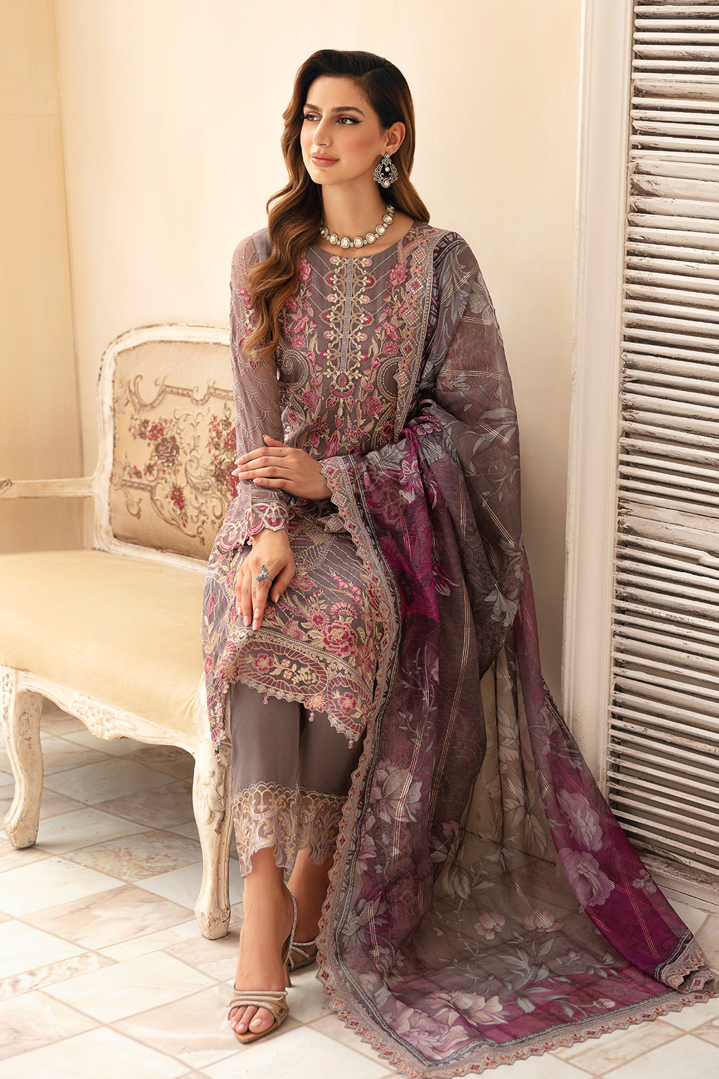 Ramsha | Chevron Chiffon Collection | A-908 by Ramsha - Designer Dress - Type: Ladies Clothes - Available at Libayah - 100% Original