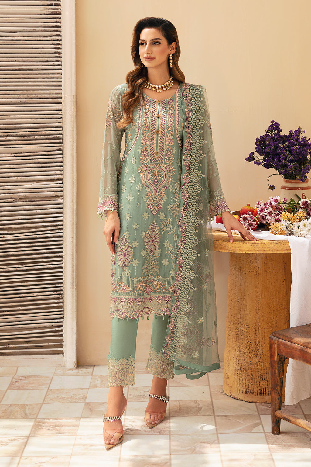 Ramsha | Chevron Chiffon Collection |A-901 by Ramsha - Designer Dress - Type: Ladies Clothes - Available at Libayah - 100% Original