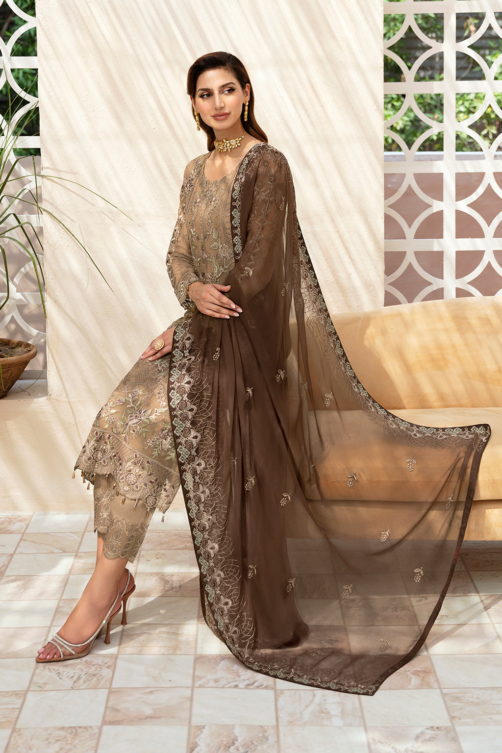 Ramsha | Chevron Chiffon Collection |A-904 by Ramsha - Designer Dress - Type: Ladies Clothes - Available at Libayah - 100% Original