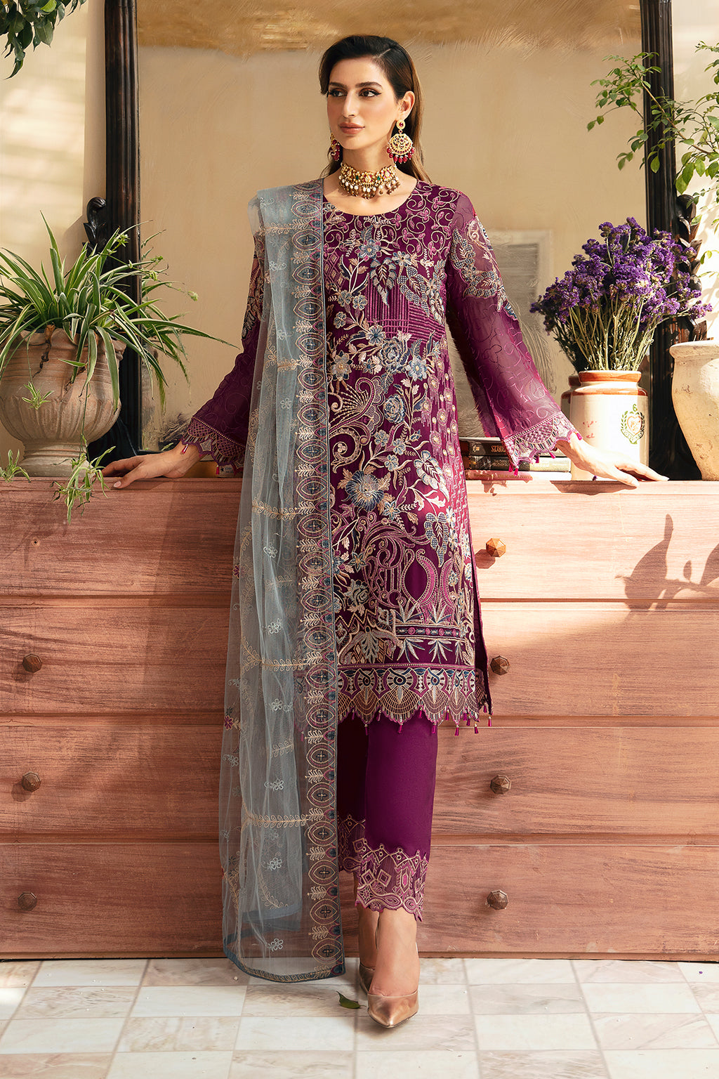 Ramsha | Chevron Chiffon Collection | A-911 by Ramsha - Designer Dress - Type: Ladies Clothes - Available at Libayah - 100% Original