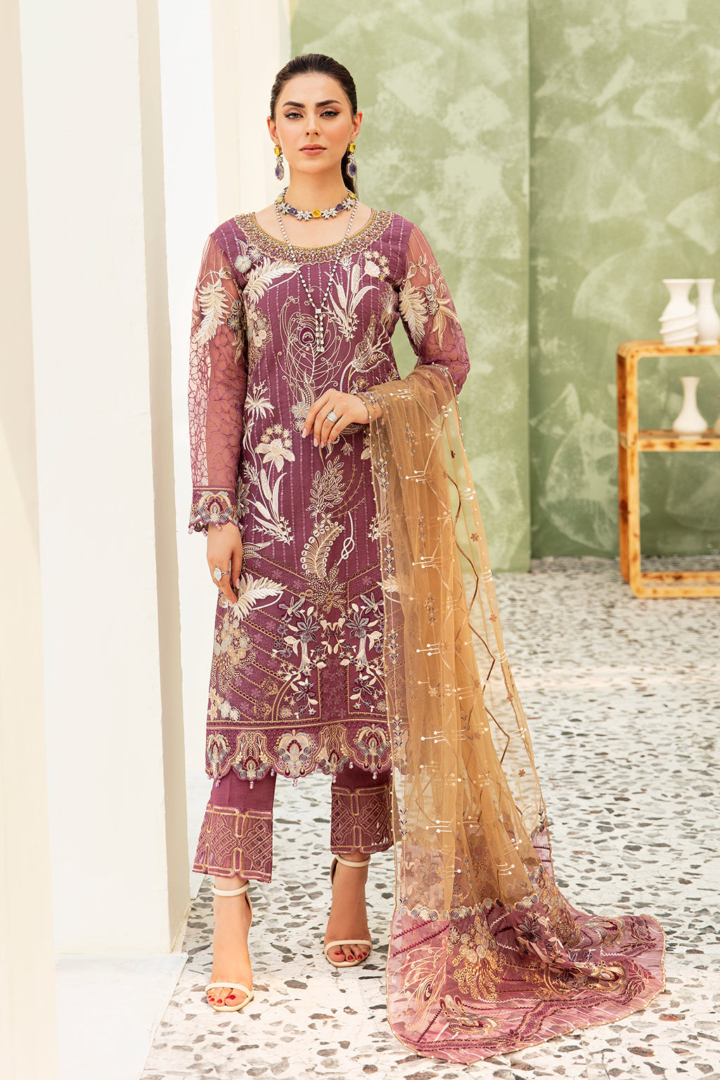 Ramsha | Minhal Organza Collection | M-910 by Ramsha - Designer Dress - Type: Ladies Clothes - Available at Libayah - 100% Original