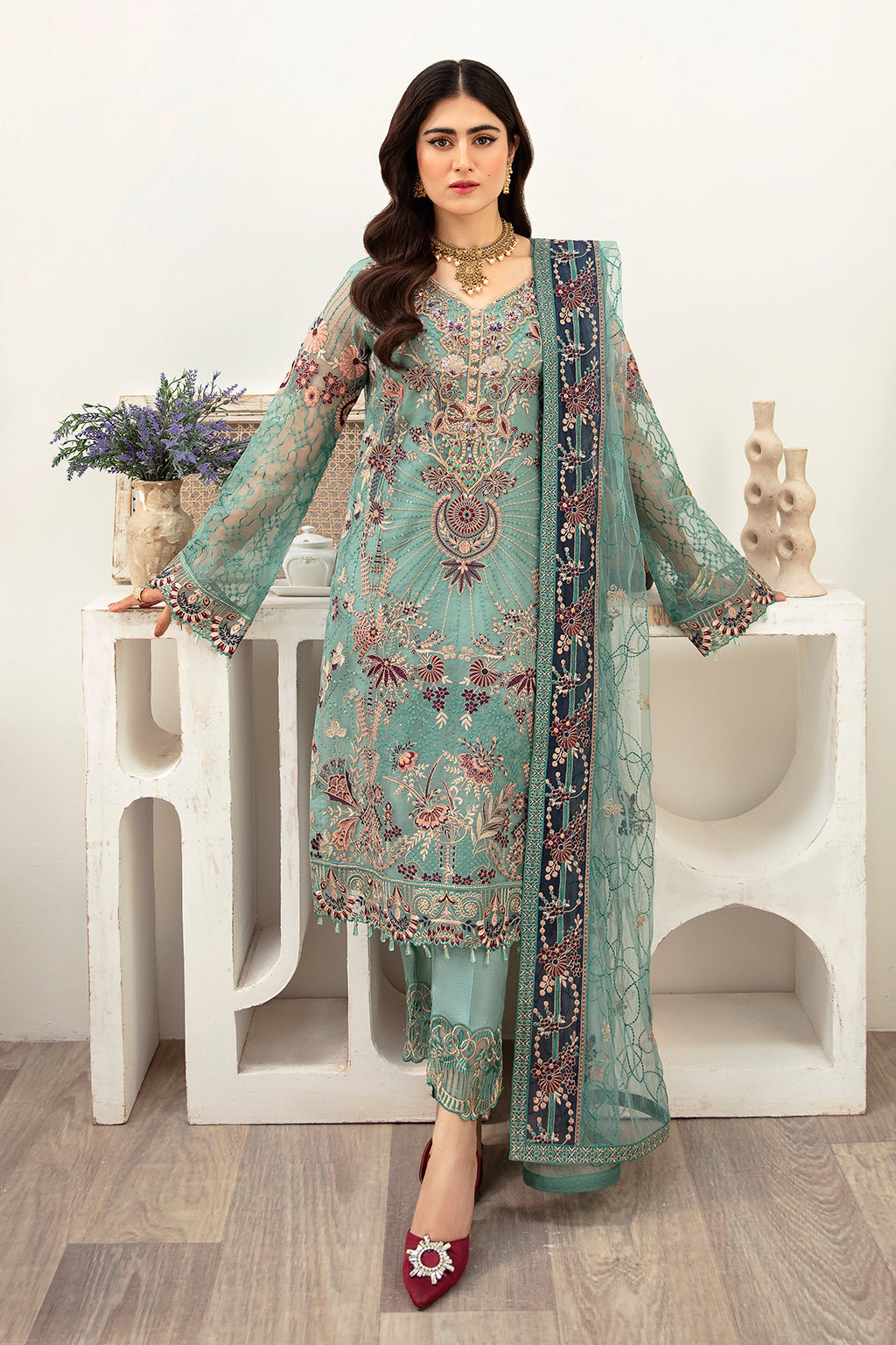 Ramsha | Minhal Organza Collection | M-1001 by Ramsha - Designer Dress - Type: Ladies Clothes - Available at Libayah - 100% Original