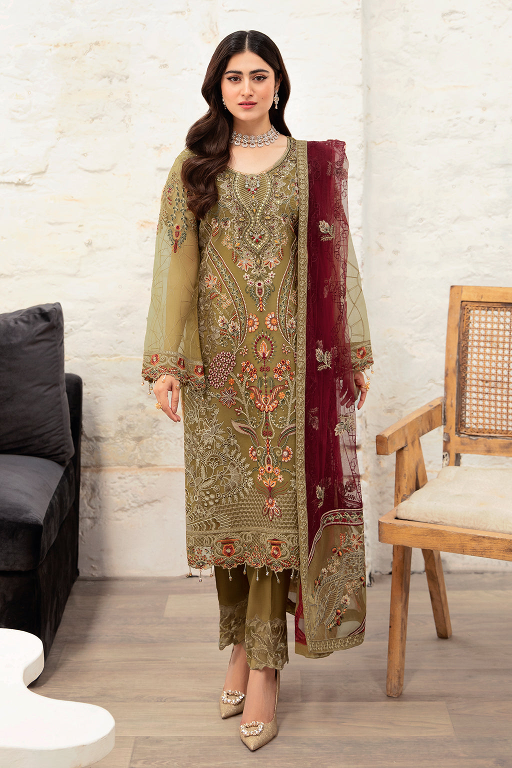 Ramsha | Minhal Organza Collection | M-1010 by Ramsha - Designer Dress - Type: Ladies Clothes - Available at Libayah - 100% Original