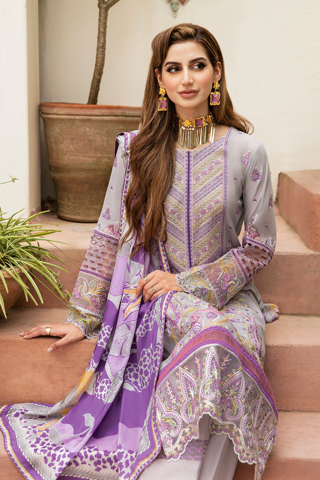 Ramsha | Luxury Lawn 24 | Y-809 by Ramsha - Designer Dress - Type: Ladies Clothes - Available at Libayah - 100% Original