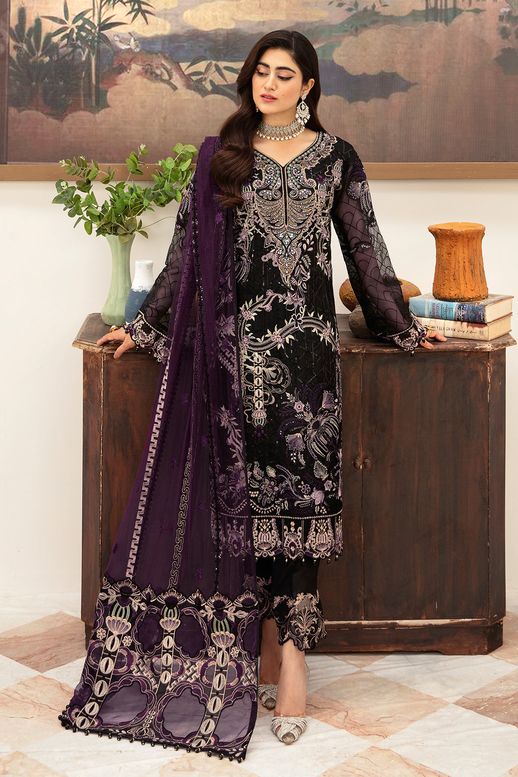 Ramsha | Minhal Organza Collection | M-1006 by Ramsha - Designer Dress - Type: Ladies Clothes - Available at Libayah - 100% Original