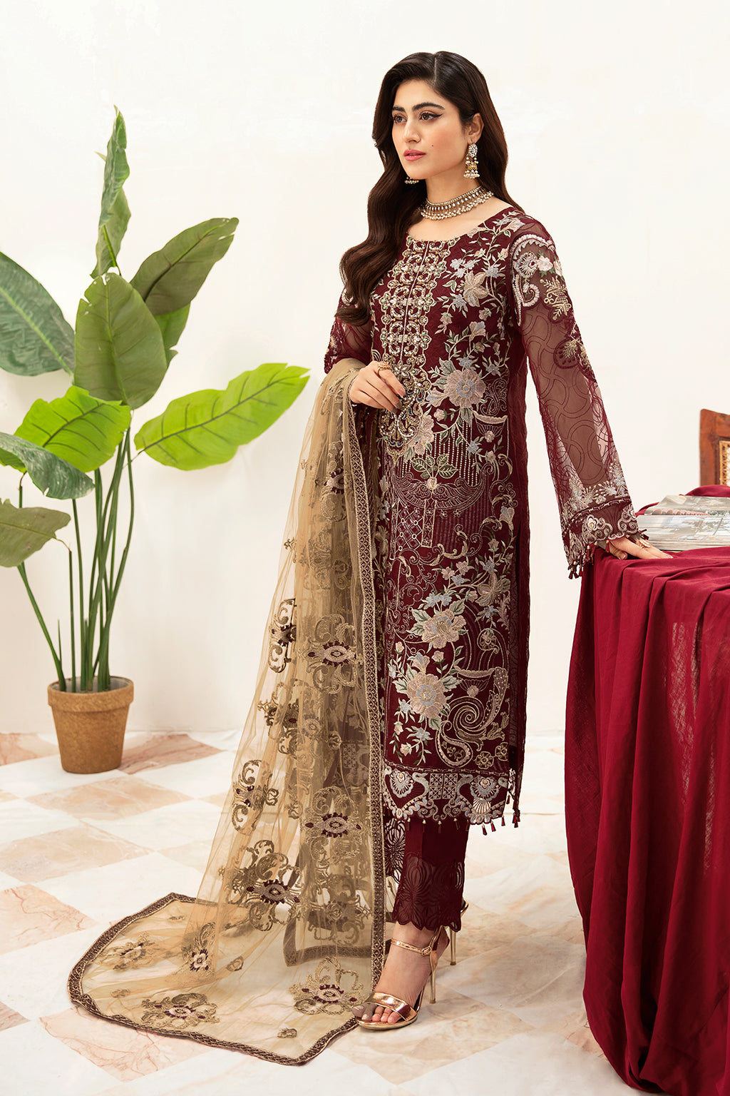 Ramsha | Minhal Organza Collection | M-1003 by Ramsha - Designer Dress - Type: Ladies Clothes - Available at Libayah - 100% Original