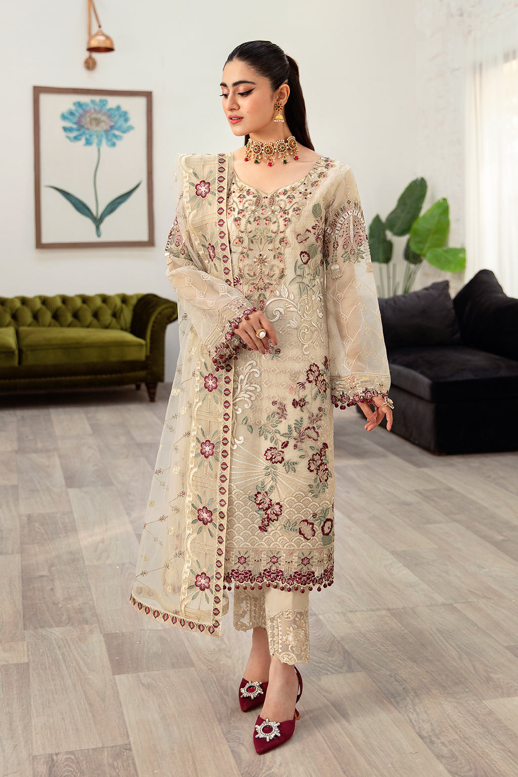 Ramsha | Minhal Organza Collection | M-1004 by Ramsha - Designer Dress - Type: Ladies Clothes - Available at Libayah - 100% Original