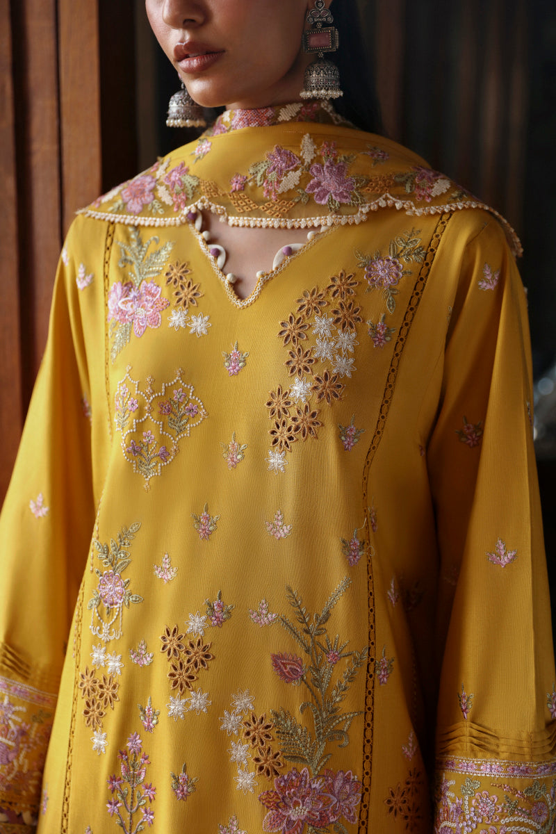 Qalamkar | Qlinekari Linen Collection | LM-04 SINSEAD by Qalamkar - Designer Dress - Type: Luxury - Available at Libayah - 100% Original