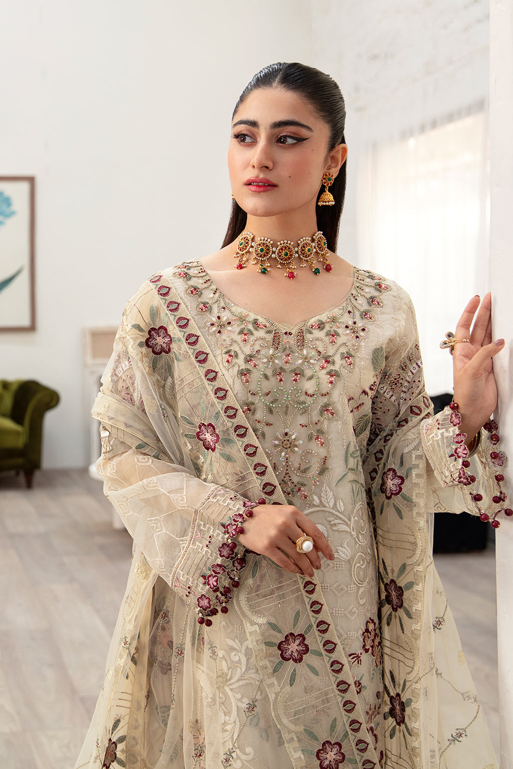 Ramsha | Minhal Organza Collection | M-1004 by Ramsha - Designer Dress - Type: Ladies Clothes - Available at Libayah - 100% Original