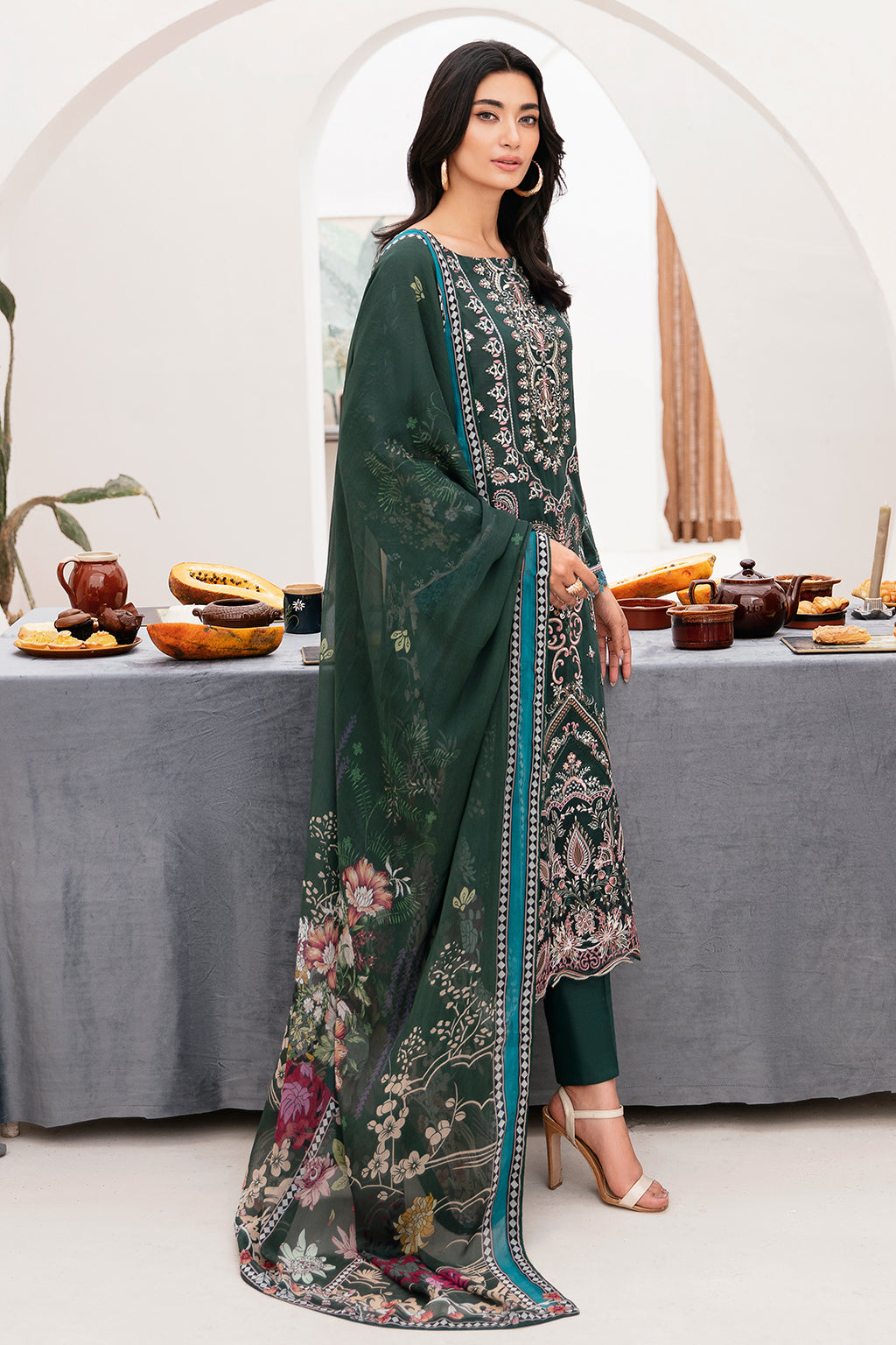 Ramsha | Mashaal Luxury Lawn | L-1109 by Ramsha - Designer Dress - Type: Ladies Clothes - Available at Libayah - 100% Original