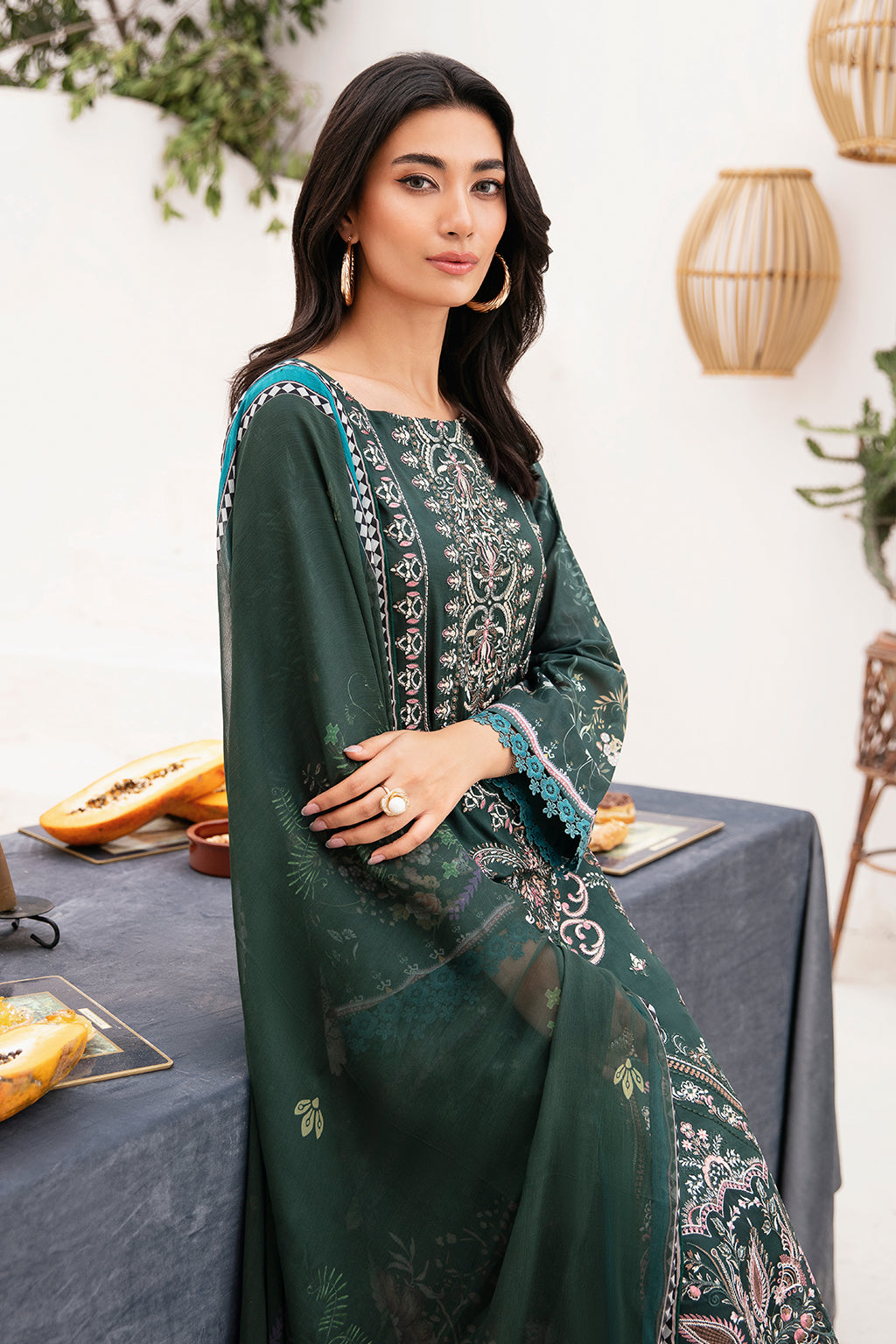 Ramsha | Mashaal Luxury Lawn | L-1109 by Ramsha - Designer Dress - Type: Ladies Clothes - Available at Libayah - 100% Original